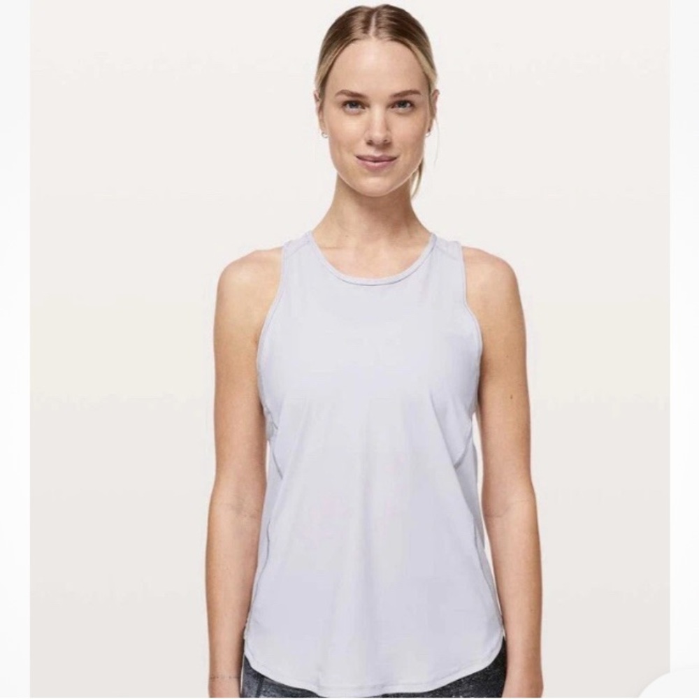 Lululemon Tank Top Women Sz 8 Gray Sculpt Tank II Pullover